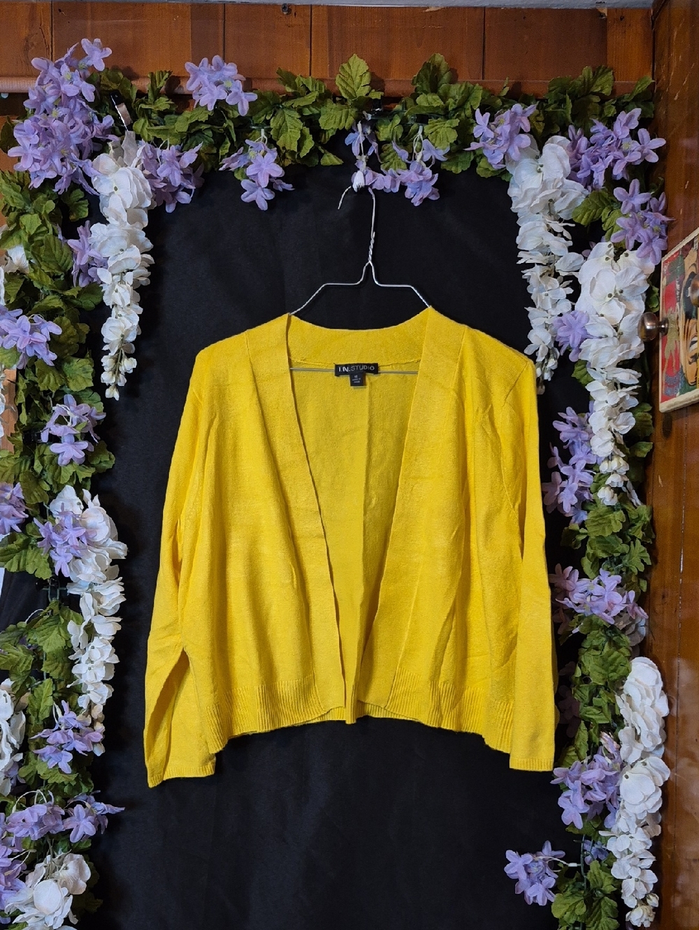 I.N. Studio Bright Yellow Open-Front Cardigan